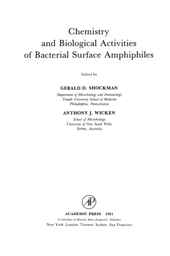 ﻿شیمی و فعالیت های بیولوژیکی آمفیفیل های سطحی باکتریایی
