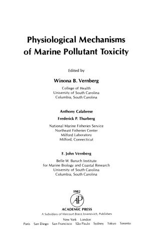 ﻿مکانیسم های فیزیولوژیکی سمیت آلاینده های دریایی