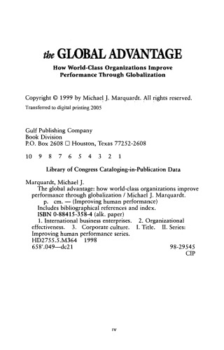 مزیت جهانی چگونه سازمانهای کلاس جهانی از طریق جهانی سازی عملکرد را بهبود می بخشند