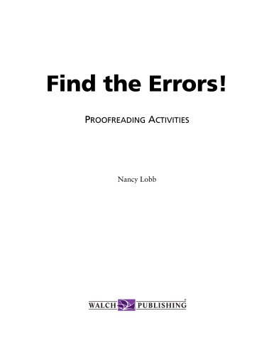 ﻿خطاها را بیابید!: فعالیت های تصحیح