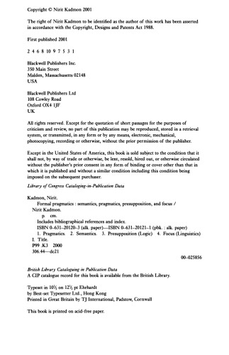 ﻿عمل شناسی رسمی: معناشناسی، عمل شناسی، پیش فرض و تمرکز