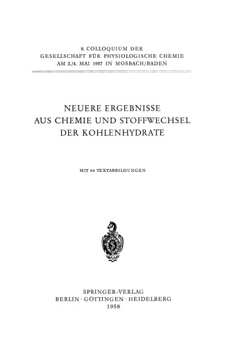 نتایج اخیر شیمی و متابولیسم کربوهیدرات ها