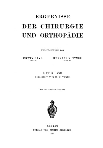نتایج جراحی و ارتوپدی: جلد یازدهم