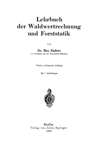 کتابهای Waldwertrechnung و Forststatik