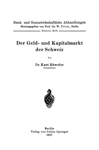 بازار پول و سرمایه سوئیس: چاپ دهم