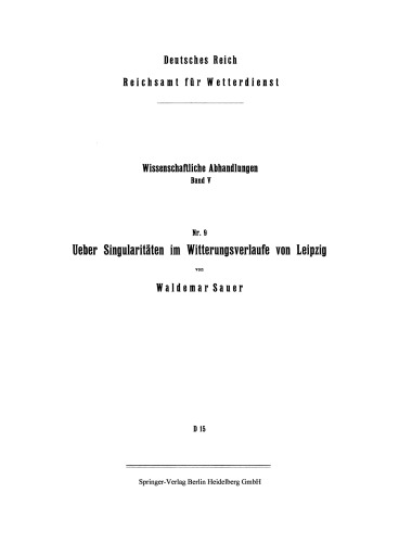 ﻿در مورد تکینگی ها در جریان آب و هوا در لایپزیگ
