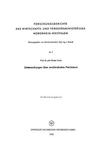 مطالعات در مورد Emslandic petrolatum