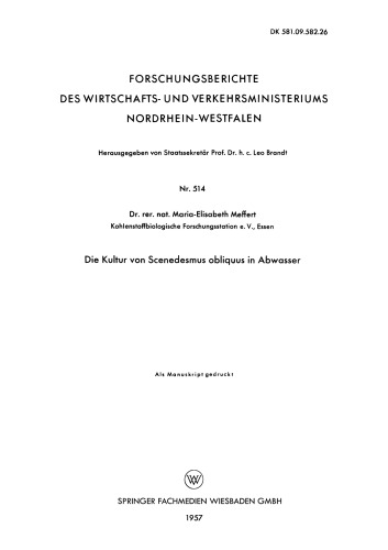 فرهنگ Scenedesmus obliquus در فاضلاب