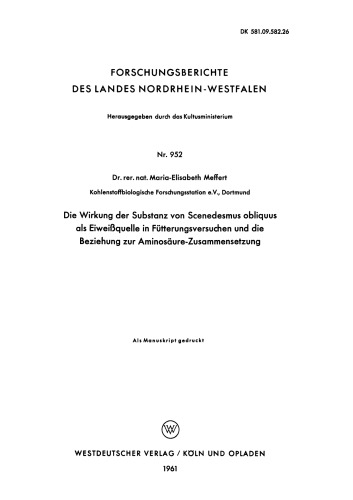 تأثیر ماده Schedesmus obliquus به عنوان منبع پروتئین در آزمایشات تغذیه و ارتباط آن با اسید آمینه