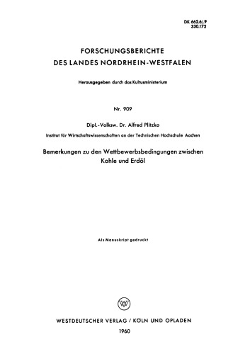 ﻿مشاهدات در مورد شرایط رقابتی بین زغال سنگ و نفت