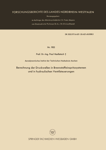 محاسبه امواج فشار در سیستم های تزریق سوخت و در کنترل شیرهای هیدرولیک