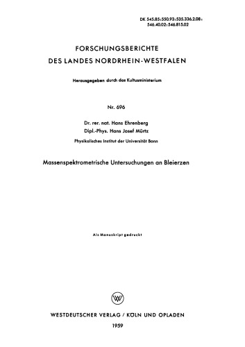 تحقیقات طیف سنجی جرمی در سنگ معدن سرب