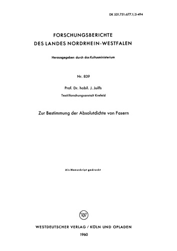 برای تعیین چگالی مطلق الیاف