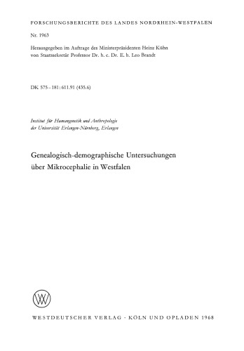 مطالعات جمعیت شناختی ژنتیکی بر روی میکروسفالی در وستفالن
