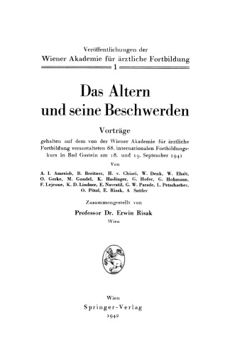 پیری و شکایات آن: جلد 1