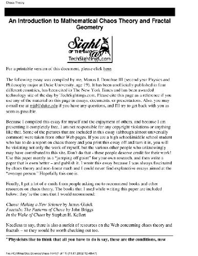 ﻿مقدمه ای بر نظریه آشوب ریاضی و هندسه فراکتال