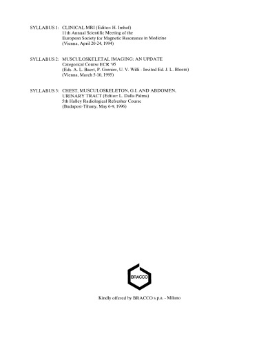 قفسه سینه ، عضلات اسکلتی ، G.I. و شکم ، مجاری ادراری: پنجمین دوره طراوت رادیولوژی هالی