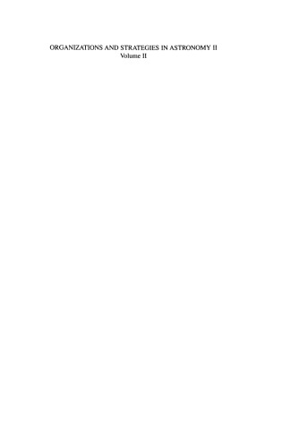 ﻿سازمان ها و استراتژی ها در نجوم: جلد دوم