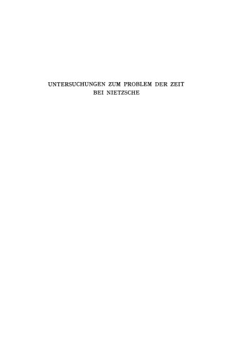 ﻿تحقیقات درباره مشکل زمان با نیچه