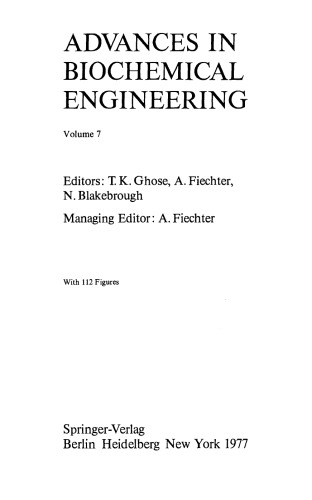 پیشرفت در مهندسی بیوشیمیایی ، جلد 7