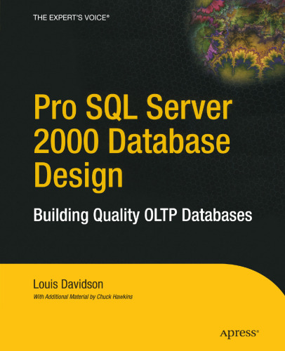 طراحی پایگاه داده Pro SQL Server 2000: پایگاه داده های OLTP با کیفیت ساختمان