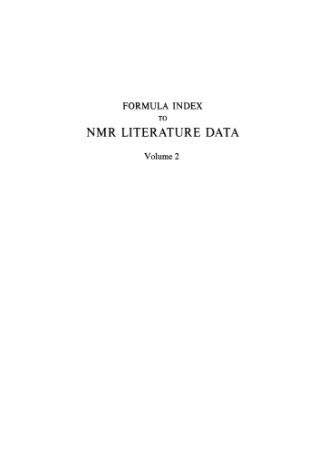 شاخص فرمول به داده های ادبیات NMR: دوره 2: 1961-1961 مراجع