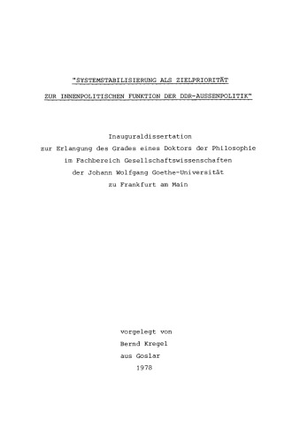 ﻿سیاست خارجی و ثبات سیستم در جمهوری آلمان