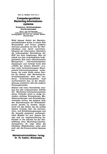 سیستم های اطلاعات بازاریابی به کمک رایانه: مفهوم ، برنامه های کاربردی مدل ، استراتژی های توسعه