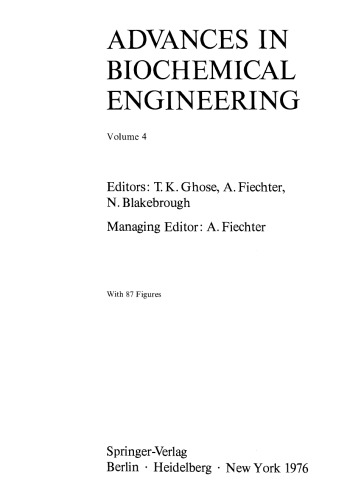 ﻿پیشرفت در مهندسی بیوشیمی، جلد 4