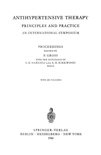 ﻿درمان ضد فشار خون: اصول و تمرین یک سمپوزیوم بین المللی