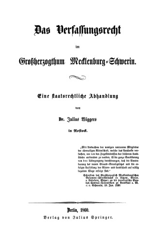 ﻿قانون اساسی در دوک نشین بزرگ مکلنبورگ-شورین: رساله ای در مورد حقوق اساسی