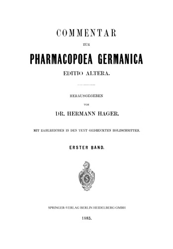 Commentary به Pharmacopoea Germanica Editio Altera: گروه اول
