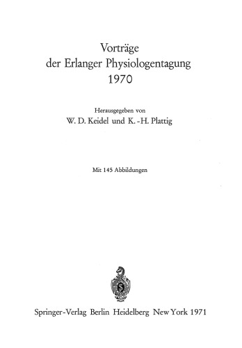 ﻿سخنرانی ها در Erlangen Physiologentagung 1970