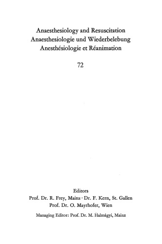 درمان شرایط تهدیدکننده زندگی در نوزادان و کودکان خردسال: گزارش از سمپوزیوم در تاریخ 8 و 9 اکتبر 1971 در ماینز