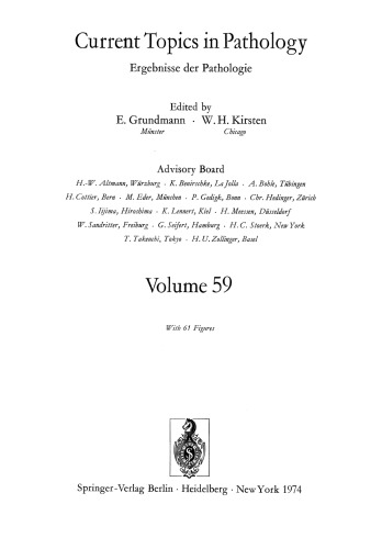 موضوعات کنونی در آسیب شناسی: Ergebnisse der Pathologie