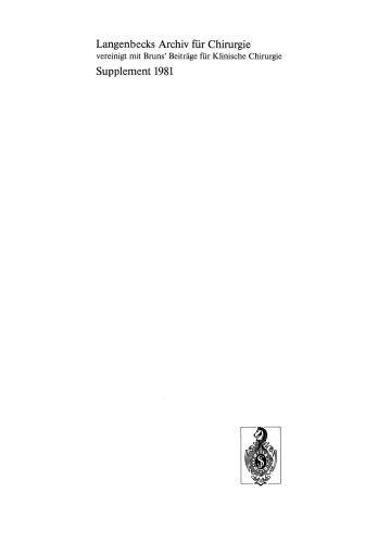 ﻿انجمن جراحی ’81 برای تحقیقات تجربی و بالینی: 98 کنگره انجمن جراحی آلمان ، مونیخ ، 22-25 آوریل 1981