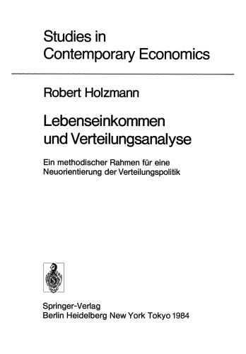 درآمد طول عمر و تجزیه و تحلیل توزیع: یک چارچوب روش شناختی برای تغییر مکان مجدد سیاست توزیع