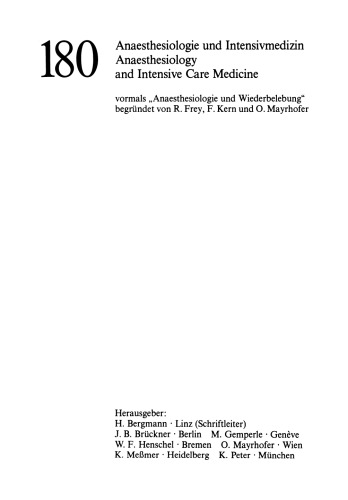 ﻿عملکرد اندام و متابولیسم در مرحله بعد از عمل: اولین سمپوزیوم بین المللی Steglitz (25-26 اکتبر 1985)، سمپوزیوم همراه (24 اکتبر 1985)