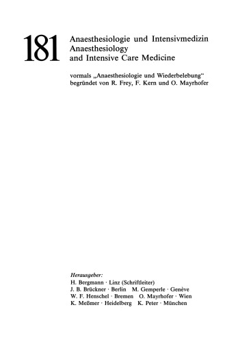بیمار خطر در بیهوشی: نتایج کنگره بیهوشی آلمان در سال 1984