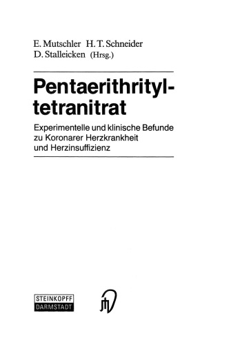 Pentaerithrityl tetranitrate: یافته های آزمایشگاهی و بالینی در مورد بیماری عروق کرونر قلب و نارسایی قلبی