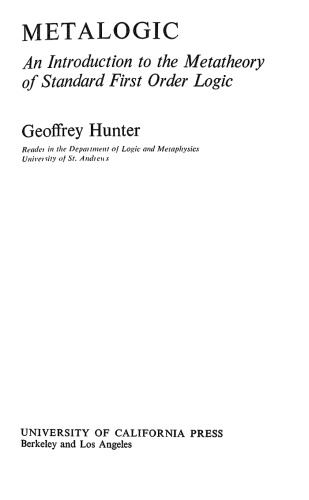 متالوژیک: مقدمه ای بر فرضیه منطق درجه یک استاندارد