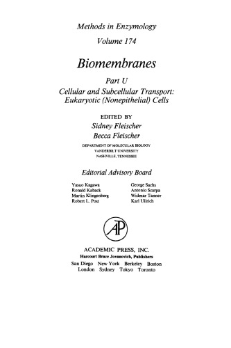 Biomembranes Part U: حمل و نقل سلولی و درون سلول: سلولهای یوکاریوتی (غیر پیتلیال)