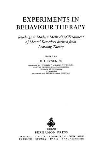 آزمایشات درمانی درمانی خواندن در روشهای مدرن درمان اختلالات روانی متشکل از نظریه یادگیری