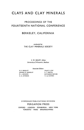 ﻿خاک رس و مواد معدنی خاک رس. مجموعه مقالات چهاردهمین کنفرانس ملی، برکلی، کالیفرنیا