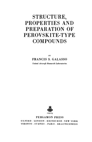 ساختار ، خصوصیات و تهیه ترکیبات نوع پروسکیت