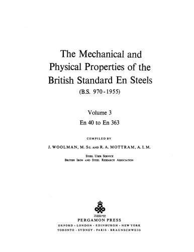 ﻿خصوصیات مکانیکی و فیزیکی فولادهای استاندارد EN انگلیس (B.S 970–1955). EN 40 تا EN 363