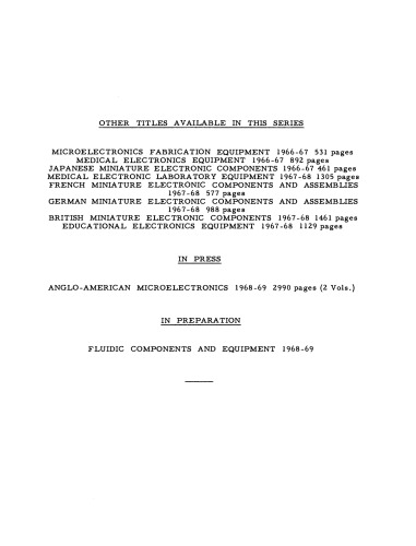 ﻿تکنیک ها و تجهیزات اتصال الکترونیک 1968-1969