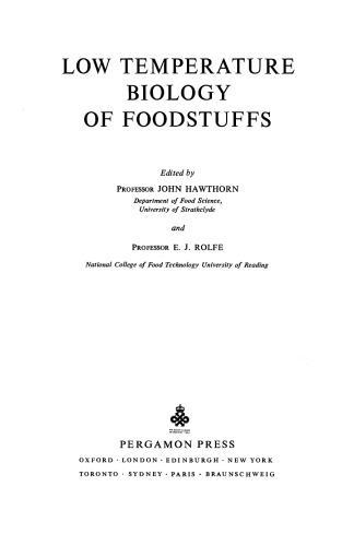 ﻿زیست شناسی مواد غذایی با دمای پایین. پیشرفت های اخیر در علوم غذایی