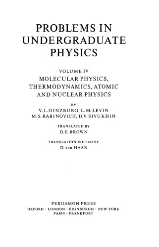 فیزیک مولکولی ، ترمودینامیک ، فیزیک اتمی و هسته ای. مشکلات فیزیک کارشناسی