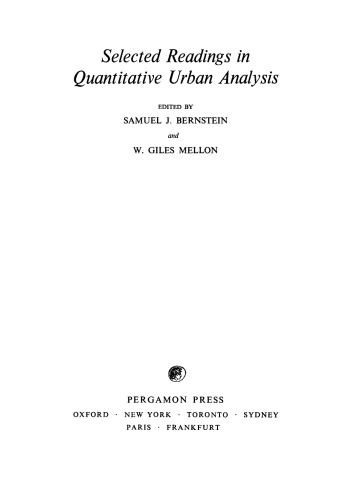 ﻿خوانش های برگزیده در تحلیل کمی شهری